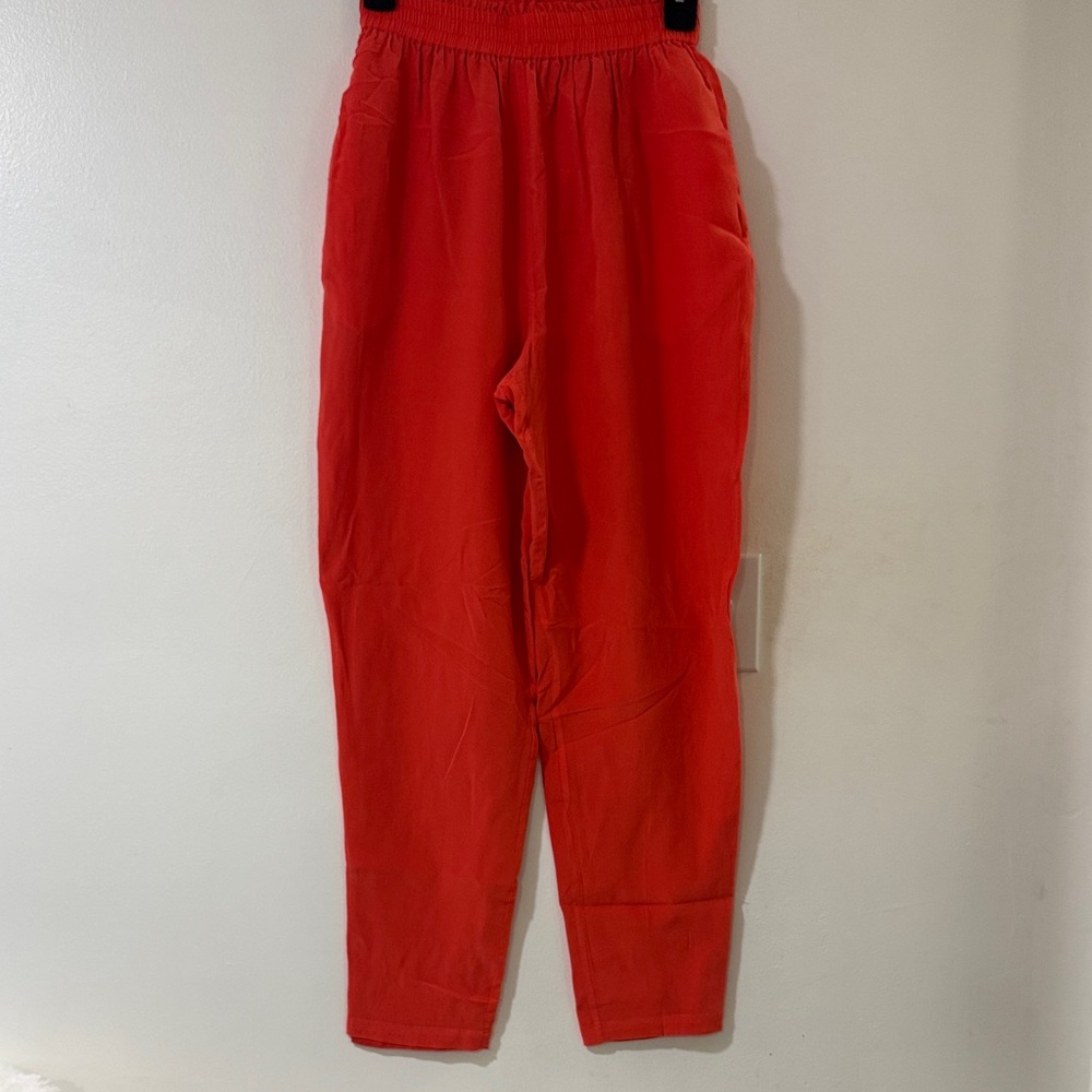 Diane Gilman Vibrant Red silk pants